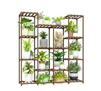 Bamworld Supporto per piante da interno, grande mensola per fiori, 14 vasi, scaffale per piante da esterno, per giardino, balcone, patio, finestra, soggiorno