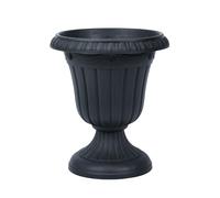 Bamworld Vaso per Piante Urna Fioriera Grande da 26cm, Vasi per Piante per Interni ed Esterni in Plastica con Pedestale Alto, Design Classico Vintage, Nero