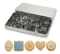 Bamyli Set di 30 mini formine per biscotti in acciaio inox, 10 forme geometriche, stampi per biscotti e pasticceria, in acciaio 430 per uso alimentare, per cuocere fondente, frutta, argilla polimerica