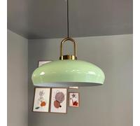 bamyum Androa-Lock - Lampada a sospensione industriale, paralumi da 40 cm, moderna lampada a isola da cucina, in metallo, E27, per soggiorno e sala da pranzo, lampada a sospensione verda menta