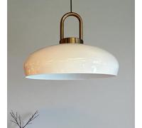 bamyum Androa-Lock - Lampada a sospensione industriale, paralumi da 40 cm, moderna lampada a isola da cucina, in metallo, E27, per soggiorno e sala da pranzo, lampada a sospensione bianca