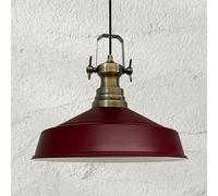 bamyum Asletl Lampada a sospensione Industrial in metallo Ø 41 cm, lampada da cucina vintage lampada a sospensione tavolo da pranzo E27, lampada a sospensione bordeaux, lampada da soggiorno da