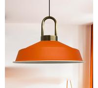 bamyum Asletl, lampada a sospensione industriale, paralumi da 40 cm, moderna lampada da cucina in metallo, lampada a sospensione E27 per soggiorno e sala da pranzo, lampada a sospensione arancione