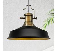 Bamyum Asletl Lampadario a Sospensione e Vintage, Lampada Industriale 40 cm, Nero