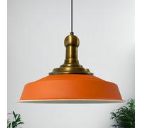 bamyum Asletl Long-Knob 41 cm Lampadario Industriale, Lampada a Sospensione Vintage Metallo, Lampadario da Cucina Vintage, Luce a Sospensione E27, Soggiorno, Sala da Pranzo, Luce Sospensione Arancione