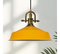 bamyum Asletl-Marina Lampada a Sospensione da Soffitto Industriale in Legno, Paralumi da 41 cm, Lampada da Soffitto e Isola Cucina E27 Lampada a Sospensione Tavolo da Pranzo Giallo