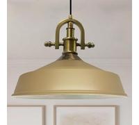 Bamyum Asletl-Marine Lampada a sospensione Industrial Vintage Ø40 cm, da cucina e soggiorno, per tavolo da pranzo, beige, metallo
