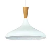 bamyum Champion Legna Lampadario Cucina 35 cm, Lampada a Sospensione da Soffitto Industriale,Lampadario a Sospensione con Paralumi da 35 cm e Lampada per Isola da Cucina in Metallo Bianco
