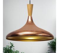 bamyum Champion Legna Lampadario Cucina 35 cm, Lampada a Sospensione da Soffitto Industriale,Lampadario a Sospensione con Paralumi da 35 cm e Lampada per Isola da Cucina in Metallo Colore Rame