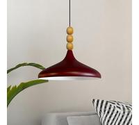 bamyum Champion Legna Lampadario Cucina 35 cm, Lampada a Sospensione da Soffitto Industriale, Lampadario a Sospensione con Paralumi da 35 cm in Metallo, Borgogna