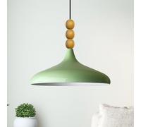 bamyum Champion Legna Lampadario Cucina 35 cm, Lampada a Sospensione da Soffitto Industriale, Lampadario a Sospensione con Paralumi da 35 cm in Metallo, Verde Menta