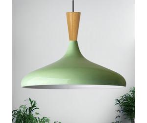 bamyum Champion Legna Lampadario Cucina 35 cm, Lampada a Sospensione da Soffitto Industriale,Lampadario a Sospensione con Paralumi da 35 cm e Lampada per Isola da Cucina in Metallo Verde Menta