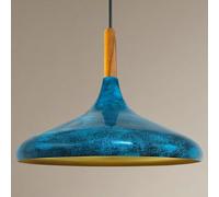 bamyum Champion Oceano Legna Lampadario Cucina 35 cm, Lampada a Sospensione da Soffitto Industriale, Lampadario a Sospensione con Paralumi da 35 cm e Lampada per Isola da Cucina in Metallo Blu