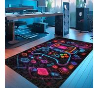 bamyum Console Gaming Tappeto Stampato Ciniglia Stampato a Macchina 120 x 180 cm, Tappepo Lavabile Soggiorno, Tappeto Vintage Camera da Letto, Sottofondo Antiscivolo Antibatterico Cucina