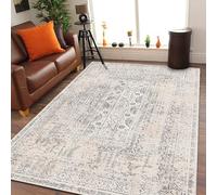 bamyum Duncan Tappeto Stampato Ciniglia Stampato a Macchina 120 x 180 cm, Tappepo Beige Lavabile Soggiorno, Tappeto Vintage Camera da Letto, Sottofondo Antiscivolo Antibatterico Tappeto Cucina