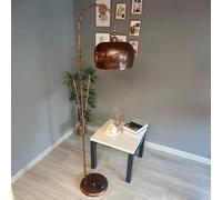 bamyum Gorkiede Lampada da Terra in Metallo, Lampada da Terra per Soggiorno, Camera da Letto, Camera dei Bambini con Attacco E27, Larghezza 30 cm, Paralume Regolabile, Colore Rame