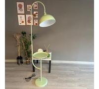 bamyum Gorkiede Lampada da Terra in Metallo, Lampada da Terra per Soggiorno, Camera da Letto, Camera dei Bambini con Attacco E27, Larghezza 30 cm, Paralume Regolabile, Verde Menta