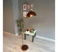 bamyum Gorkiede Lampada da Terra in Metallo, Terra per Soggiorno, Camera da Letto, dei Bambini con Attacco E27, Larghezza 30 cm, Paralume Regolabile, Rame Verniciato