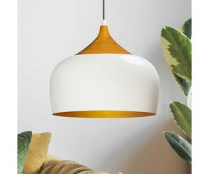 bamyum Kreis Plafoniera Lampada a Sospensione Weiß 30 cm, Lampada da Salotte E27 Industriale in Metallo Vintage, Moderna Lampada da Tavolo da Pranzo, Scandinava Camera da Letto Soggiorno Cucina