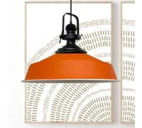Bamyum Lampada a Sospensione Industriale Arancione, 40 cm Diametro