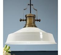 Bamyum Lampada a Sospensione Vintage Industriale - Lampadario Bianco 40 cm