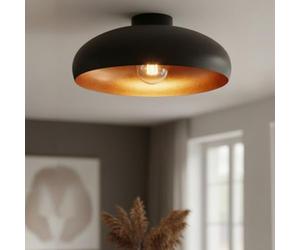 bamyum Lampada Androa Vintage Plafoniera Diametro 40 cm Illuminazione A Soffitto E27 Lampada a Sospensione Plafoniera Adatta Per Soggiorno Nero-Colore Rame
