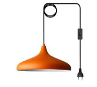 bamyum Lampadario a Sospensione con Spina, Lampadario Cucina 35 cm, Lampada da Soffitto con 450 cm Cavo, Lampadario a Sospensione, Lampada per Isola da Cucina in Metallo, Lampadario Arancione