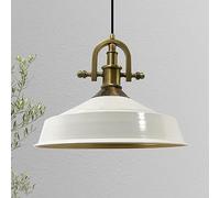 Bamyum Lampadario a Sospensione Vintage Industriale - 40 cm Diametro, Bianco