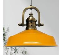 Bamyum Lampadario a Sospensione Vintage Industriale - 40 cm Diametro, Giallo Scuro