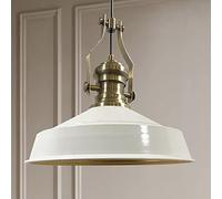 Bamyum Lampadario e Sospensioni Vintage, Lampada Industriale 40 cm, Bianco