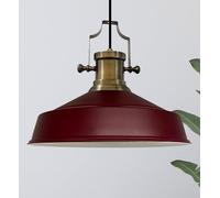 Bamyum Lampadario Vintage Industriale a Sospensione 40 cm, Bordeaux