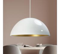 bamyum Lipeo Lampada a Sospensione Soggiorno Ø40 cm E27 Lampada da Pranzo in Metallo Decorativa Cucina Moderna Bianco