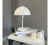 Bamyum Lipeo Lampada da Tavolo a Fungo Bianca - Moderna Lampada da Comodino E27 in Metallo per Camera da Letto - Decorazione per la Casa