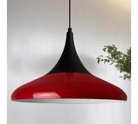 bamyum Paladin - Lampadario a sospensione vintage da 35 cm, in metallo, lampada E27 per camera da letto, sala da pranzo, rosso