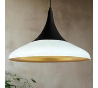 Bamyum Paladin Lampadario Cucina 35 cm, Lampada a Sospensione da Soffitto Industriale Bianca, Paralumi in Metallo per Isola da Cucina