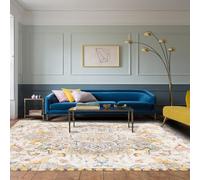 bamyum Renne Tappeto Stampato Ciniglia Stampato a Macchina 160 x 230 cm, Tappepo Multicolore Lavabile Soggiorno, Tappeto Vintage Camera da Letto, Sottofondo Antiscivolo Antibatterico Tappeto Cucina