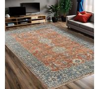 bamyum Soliel Tappeto Stampato Ciniglia Stampato a Macchina 160 x 230 cm, Tappepo Multicolore Lavabile Soggiorno, Tappeto Vintage Camera da Letto, Sottofondo Antiscivolo Antibatterico Tappeto Cucina