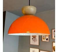 bamyum Yimpi - Lampada a sospensione, 30 cm, moderna lampada da cucina in metallo, paralume E27, lampada a sospensione per soggiorno e sala da pranzo, lampada industriale a sospensione arancione
