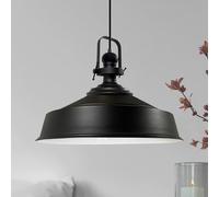 BamyumSospensione IndustrialeNero Bianco Metallo Ø 40 cm Lampada Da Cucina Vintage E27