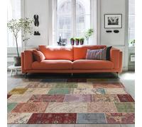 BamyumTappeto Stampato Ciniglia, Macchina 12 x 180 cm, Patchwork Lavabile Soggiorno, Vintage Camera da Letto, Sottofondo Antiscivolo Antibatterico Cucina