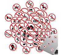 Ban Decal - 50 adesivi di avvertimento impermeabili, etichette adesive multisuperficie resistenti sbiadimento, vivaci cartelli di divieto per interni ed esterni, per la gestione della sicurezza