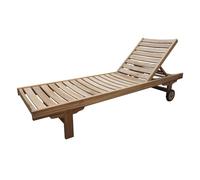 milani home - Lettino con Ruote in Teak cm 205 l x 63 p x 32 HDI coloreMarrone Chiaro