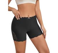 Banamic Boxer da donna senza cuciture, boxer elasticizzati morbidi, nero, Small