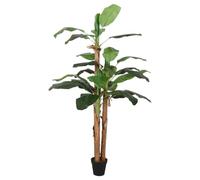 Banana artificiale, 200 cm, con 22 foglie, tronchi di bambù e vaso in plastica, pianta artificiale facile da pulire, per soggiorno, ufficio, balcone e giardino, decorazione verde per interni ed