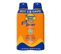 Banana Boat, protezione solare spray, sportiva, ultra efficace, largo spettro, SPF 30, 2 confezioni da 175 ml