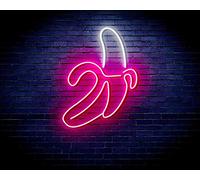 Banana Flex Silicone LED Neon Sign White & Pink st16s33-fnu0042-wk