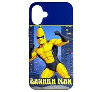Banana Fruit Man Supereroe Custodia per iPhone 16 Plus