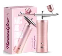 Banana Glow Kit aerografo per unghie con compressore, 48 psi, ricaricabile, senza fili, professionale, con ugello da 0,3 mm e strumenti di pulizia per nail art, trucco, pittura, decorazione torte