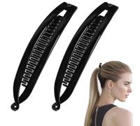 Banana Hair Clip - 2X Strong Hold Interlocking Design, Non Slip Heavy Duty | Hair Styling Tool, Secure Claw Comb Fastener, Durable Daily Styling Accessory | For Thick Long Hair