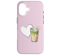 Banana Matcha Latte Love Green-Tea Vegan Vintage Foodie Custodia per iPhone 16